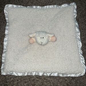Stephen Baby Lamb Lovey‎ Sherpa Plush Baby Security Blanket Satin Edges 16x16